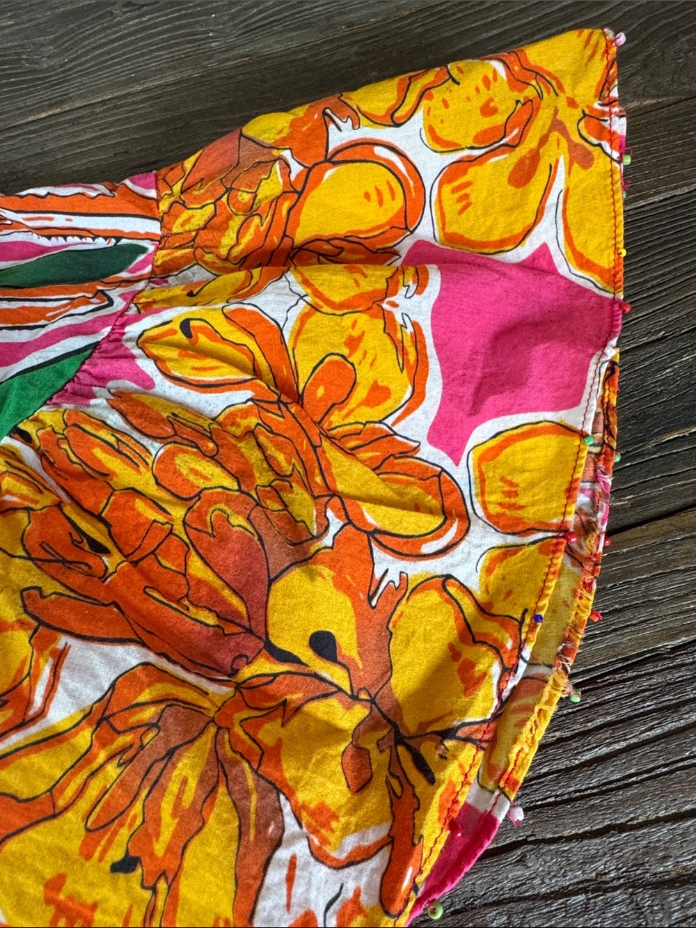 Anthropologie Roopa Pemmaraju dopamine tropical beaded ruffle mini dress Small - Picture 11 of 12